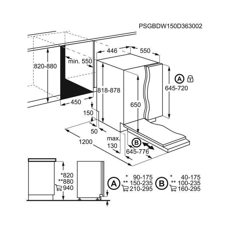 AEG 9 Place Settings Fully Integrated Dishwasher