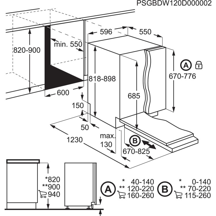 AEG ComfortLift&reg; FSS62800P 13 Place Fully Integrated Dishwasher