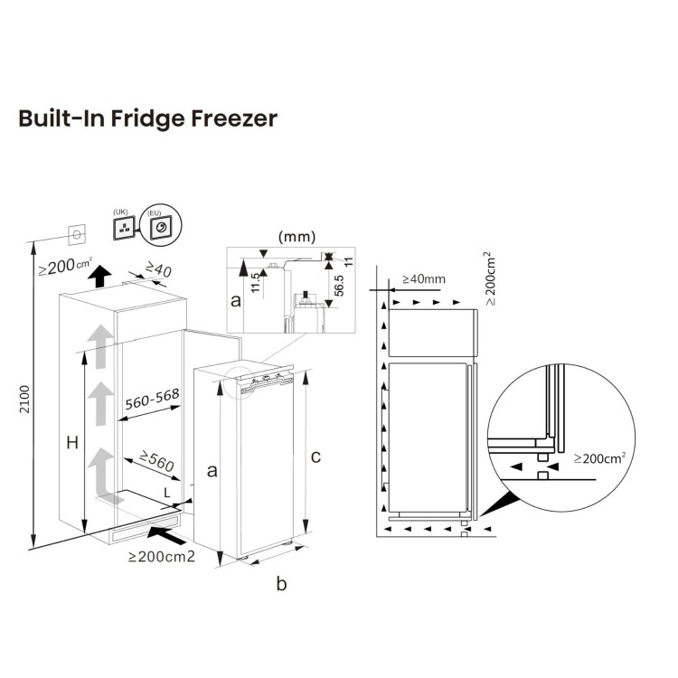 Hisense 235 Litre Integrated In-Column Freezer