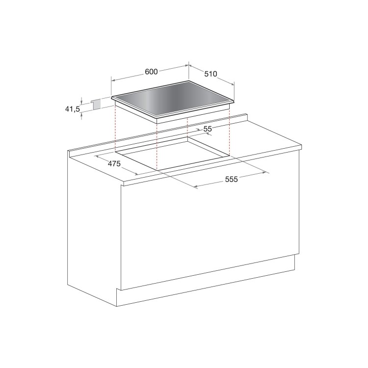 Hotpoint 60cm Gas on Glass 4 Burner Gas Hob - Black