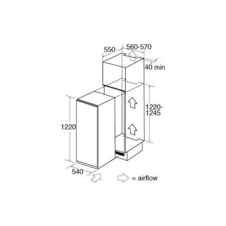 CDA 130 Litre Integrated Upright In-Column Freezer