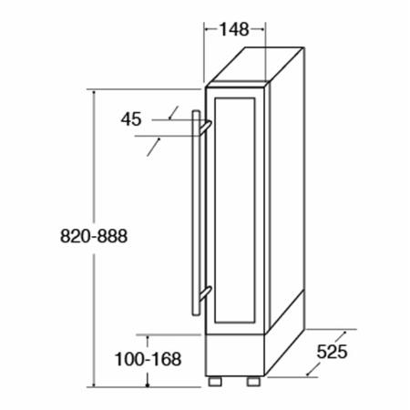 CDA FWC152SS 15cm Wide Freestanding Or Under Counter Wine Cooler - Stainless Steel