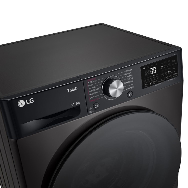 LG LG TurboWash&#153; 360 11Kg Wash 6Kg Dry 1400rpm Washer Dryer - Platinum Black