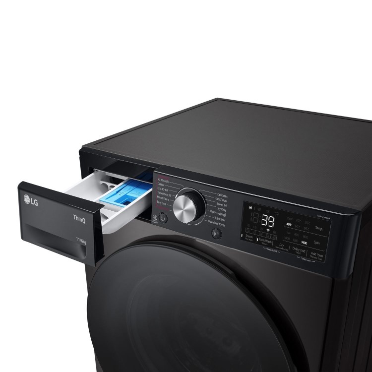 LG LG TurboWash&#153; 360 11Kg Wash 6Kg Dry 1400rpm Washer Dryer - Platinum Black