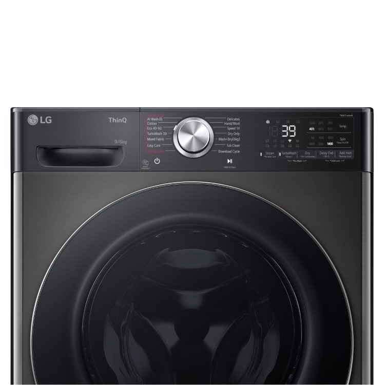 LG  9Kg Wash 6Kg Dry  1400rpm Washer Dryer - Platinum Black