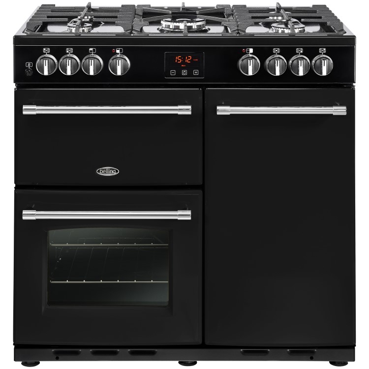 Belling Farmhouse 90DFT 90cm Dual Fuel Range Cooker - Black