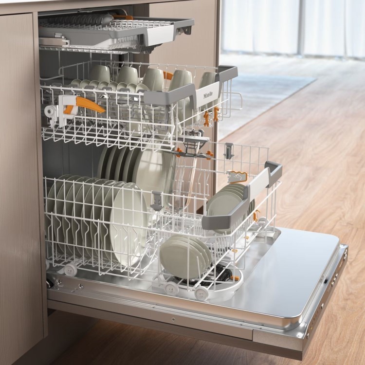 Miele 7000 Series Integrated Dishwasher - Smart Wi-Fi, B-Rated, Silver control panel