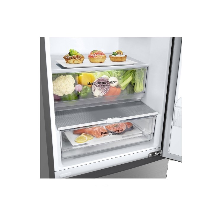 LG NatureFRESH 384 Litre 70/30 Freestanding Frost Free Fridge Freezer - Silver