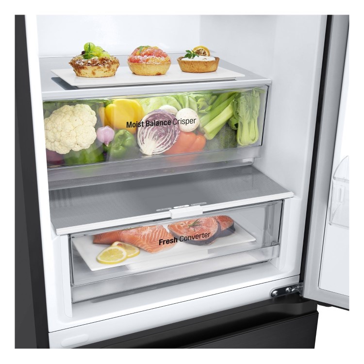 LG NatureFRESH 343 Litre 60/40 Freestanding Fridge Freezer - Matte Black