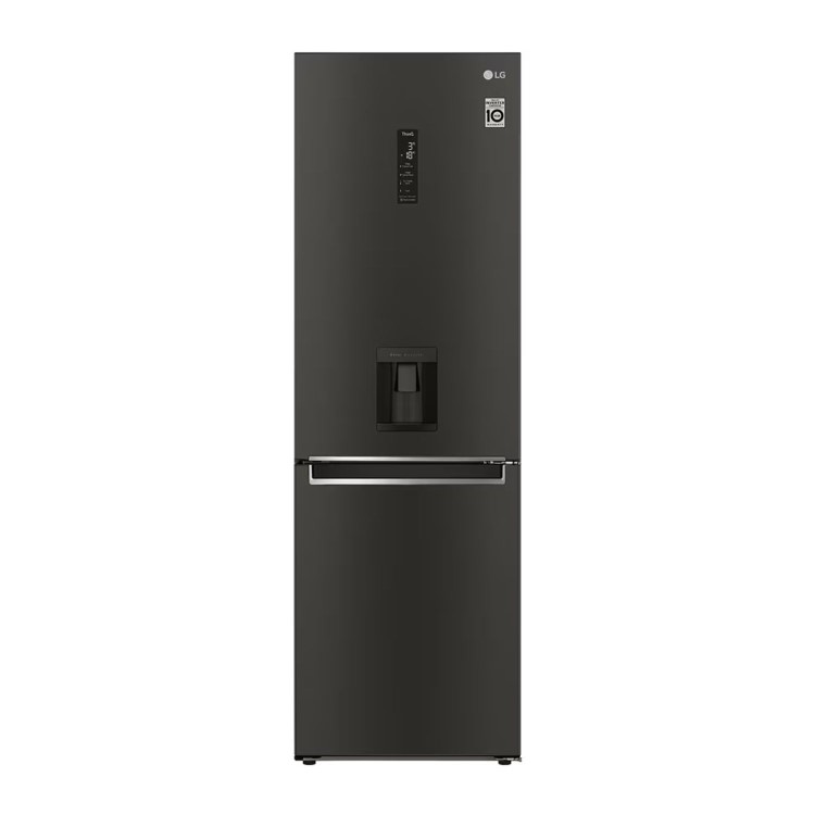 LG NatureFRESH 340 Litre 70/30 Fridge Freezer Fridge Freezer - Black Steel