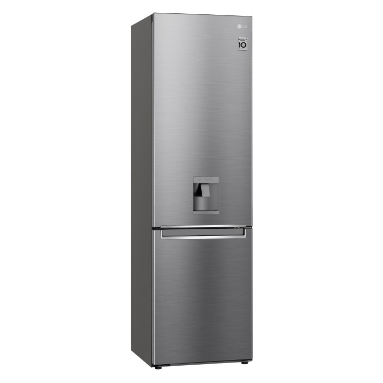 LG NatureFRESH 384 Litre 70/30 Freestanding Fridge Freezer - Shiny Steel