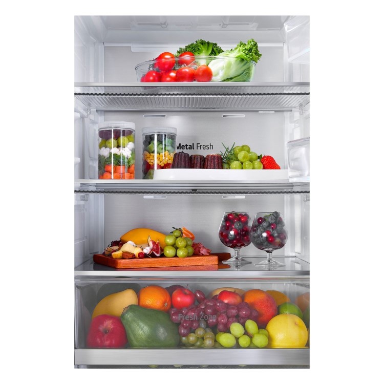 LG InstaView 349 Litre 60/40 Freestanding Fridge Freezer - Black