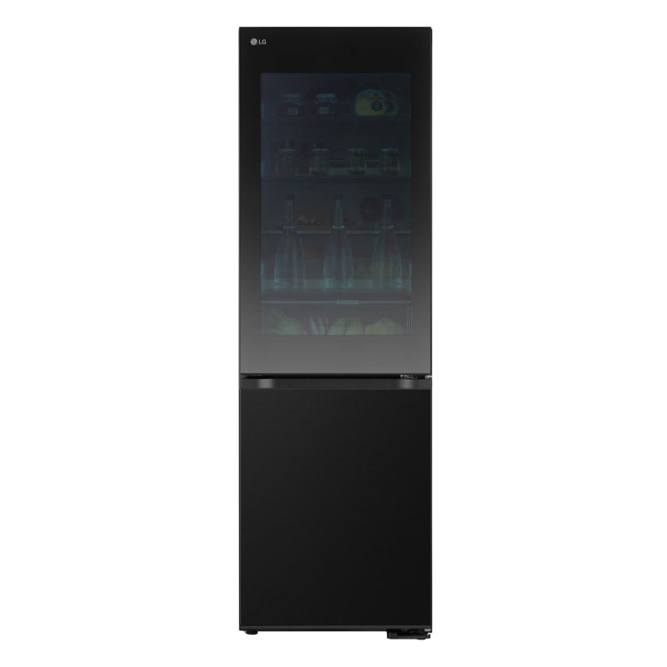 LG InstaView 349 Litre 60/40 Freestanding Fridge Freezer - Black