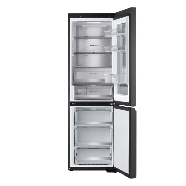 LG InstaView 349 Litre 60/40 Freestanding Fridge Freezer - Black