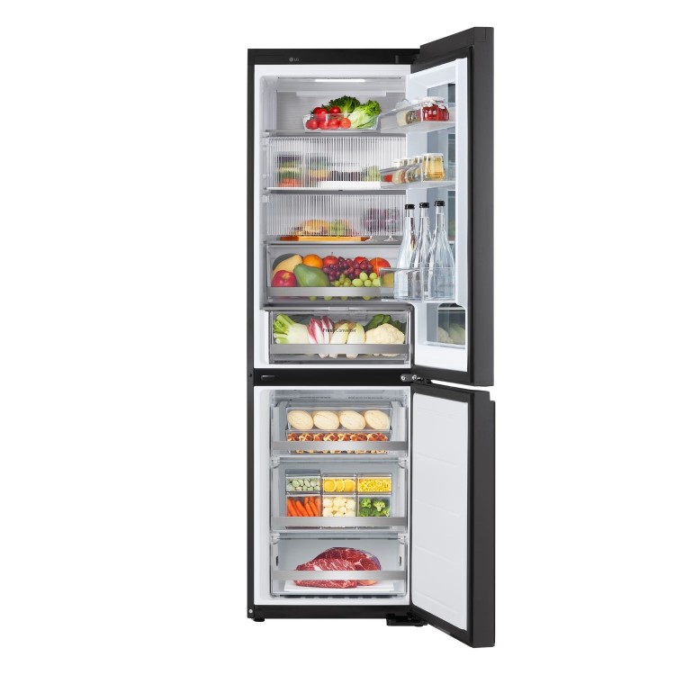 LG InstaView 349 Litre 60/40 Freestanding Fridge Freezer - Black