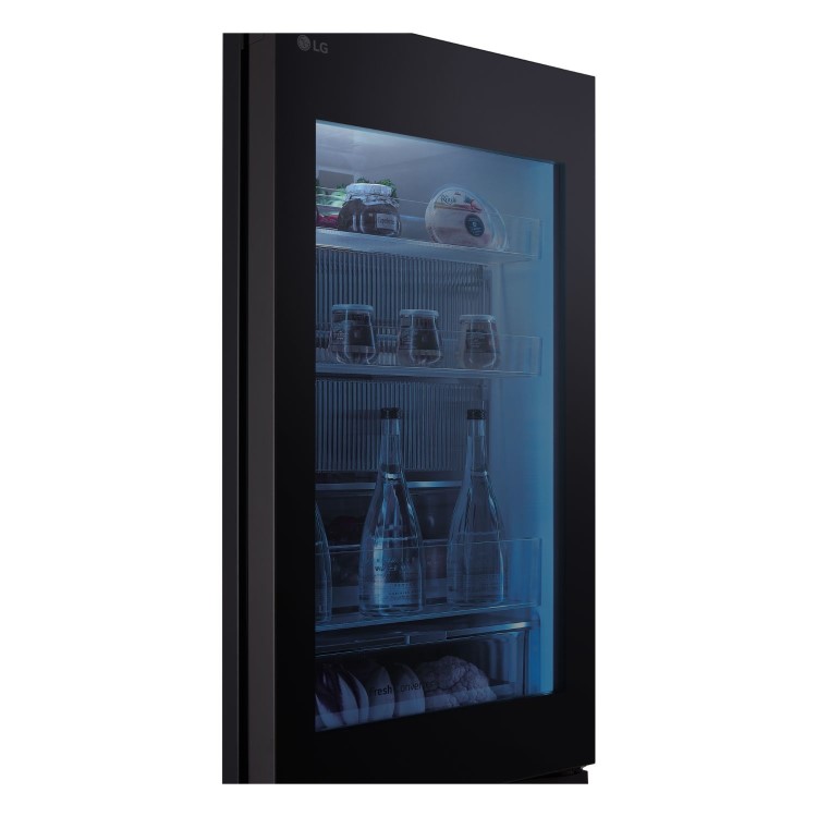 LG InstaView 349 Litre 60/40 Freestanding Fridge Freezer - Black