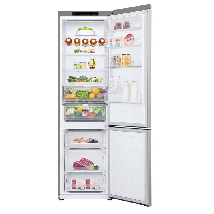 Refurbished LG NatureFRESH GBV3200CPY Freestanding 387 Litre 70/30 Frost Free Fridge Freezer Silver