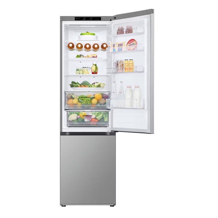 Refurbished LG NatureFRESH GBV3200CPY Freestanding 387 Litre 70/30 Frost Free Fridge Freezer Silver