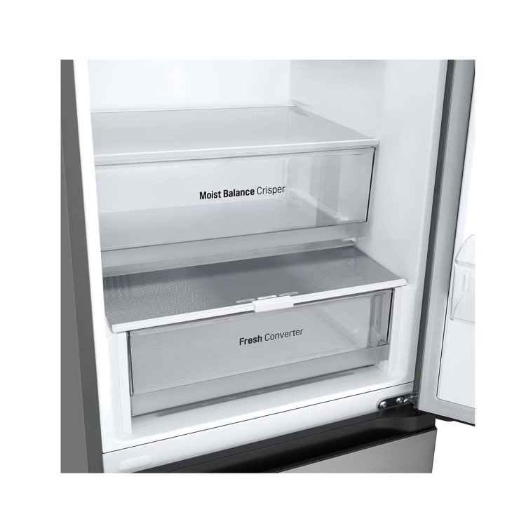 Refurbished LG NatureFRESH GBV3200CPY Freestanding 387 Litre 70/30 Frost Free Fridge Freezer Silver