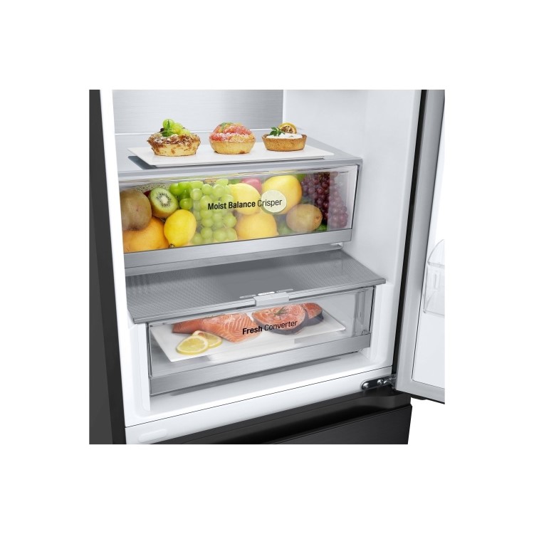 LG NatureFRESH 387 Litre 70/30 Freestanding Fridge Freezer - Matte Black