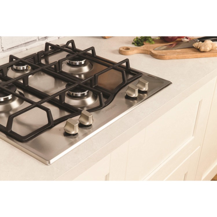 Hotpoint GC640IX Four Burner 60cm Gas Hob Stainless Steel