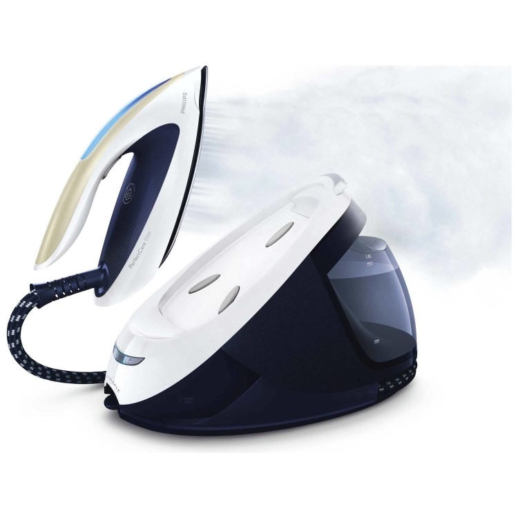 Philips GC9630/20 PerfectCare Elite Steam Generator Iron - Dark Blue And White