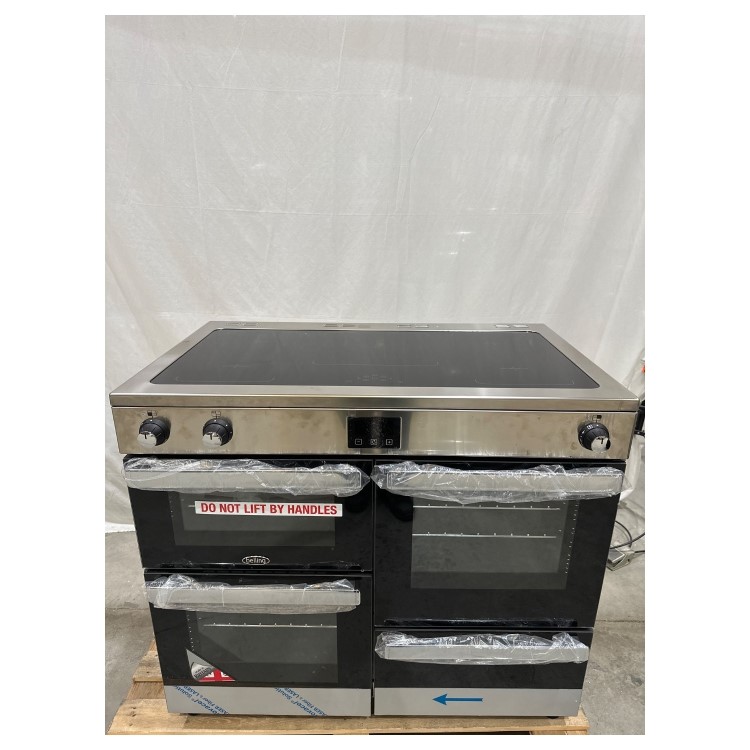 Refurbished Belling Cookcentre 100Ei 100cm Electric Induction Range Cooker Stainless Steel