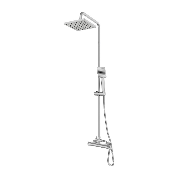 Gainsborough GDSE Thermostatic Bar Mixer Shower Set with Adjustable & Drencher Heads - Square