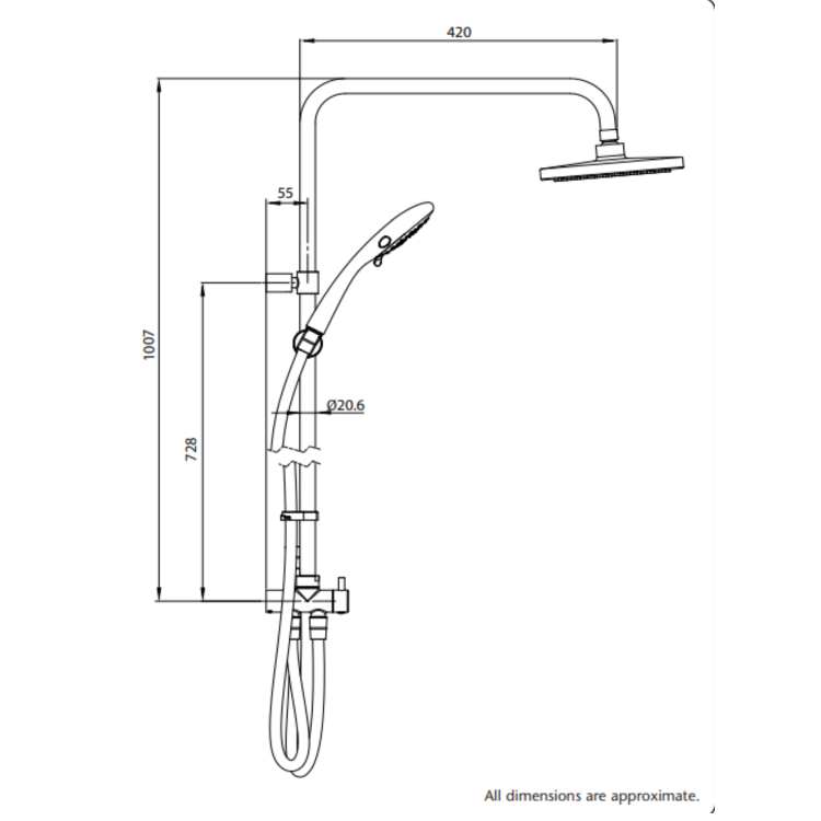 Triton Amore DuElec 9.5kW Brushed Steel Shower