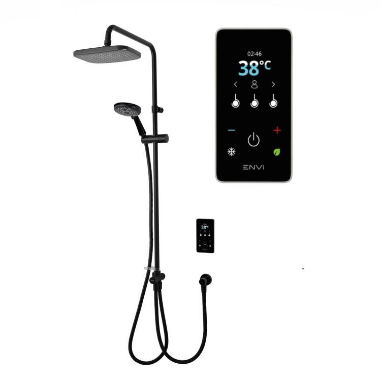 Triton ENVi 9.0kW Electric Shower With DuElec Shower Kit - Black