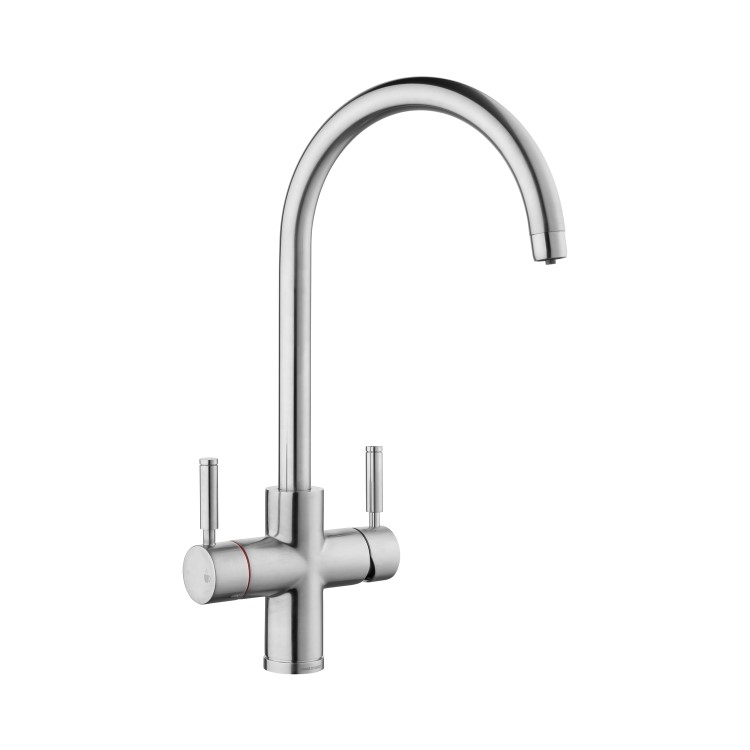 Rangemaster GEO Intense Round Brushed Chrome 4 in 1 Boiling Water Kitchen Tap