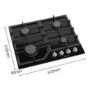 Hisense 60cm 4 Burner Gas on Glass Hob - Black