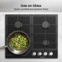 Hisense 60cm 4 Burner Gas on Glass Hob - Black