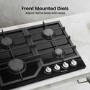 Hisense 60cm 4 Burner Gas on Glass Hob - Black