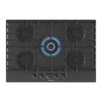 Hisense 75cm 5 burner Gas on Glass Hob - Black