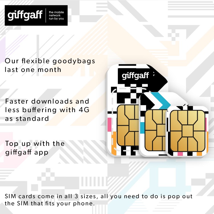 GiffGaff Pay As You Go Sim Card Trio