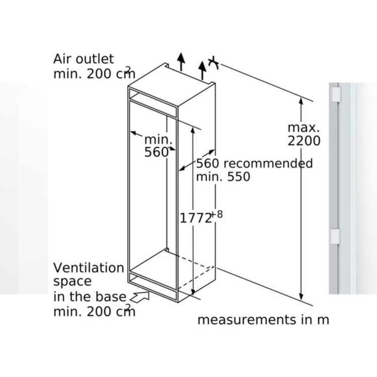 Bosch Series 4 212 Litre In-Column Integrated Freezer