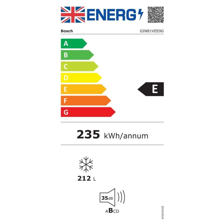 Bosch Series 4 212 Litre In-Column Integrated Freezer