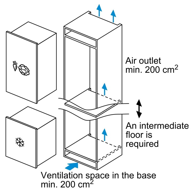 Bosch Series 6 97 Litre Integrated In-column Freezer