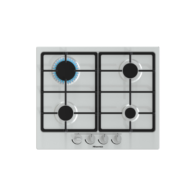 Refurbished Hisense GM643XF 60cm 4 Burner Gas Hob Stainless Steel