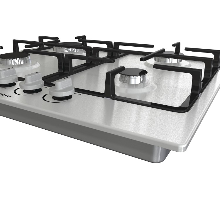 Refurbished Hisense GM643XF 60cm 4 Burner Gas Hob Stainless Steel