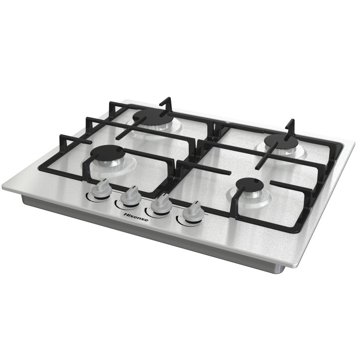 Refurbished Hisense GM643XF 60cm 4 Burner Gas Hob Stainless Steel