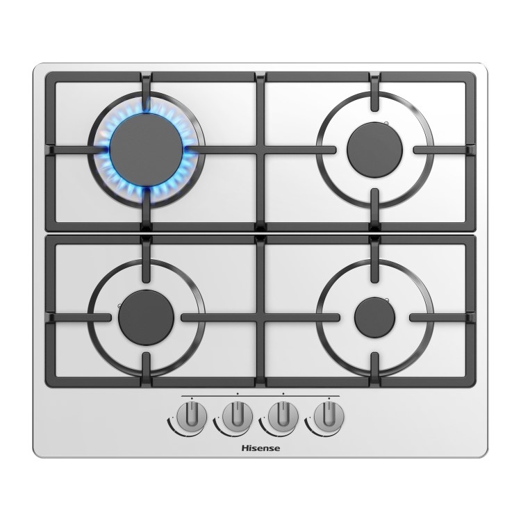 Refurbished Hisense GM643XHC 60cm 4 Burner Gas Hob Stainless Steel