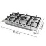 Hisense 71cm 5 Burner Gas Hob - Stainless Steel