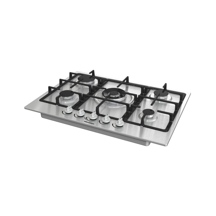 Refurbished Hisense GM773XF 71cm 5 Burner Gas Hob Stainless Steel