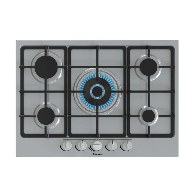 Hisense 71cm 5 Burner Gas Hob - Stainless Steel