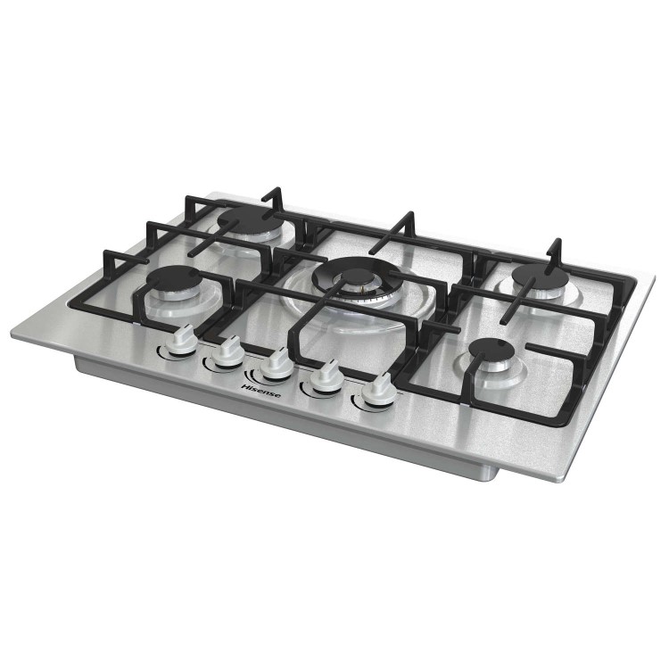 Hisense 71cm 5 Burner Gas Hob - Stainless Steel