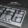 Hisense 71cm 5 Burner Gas Hob - Stainless Steel