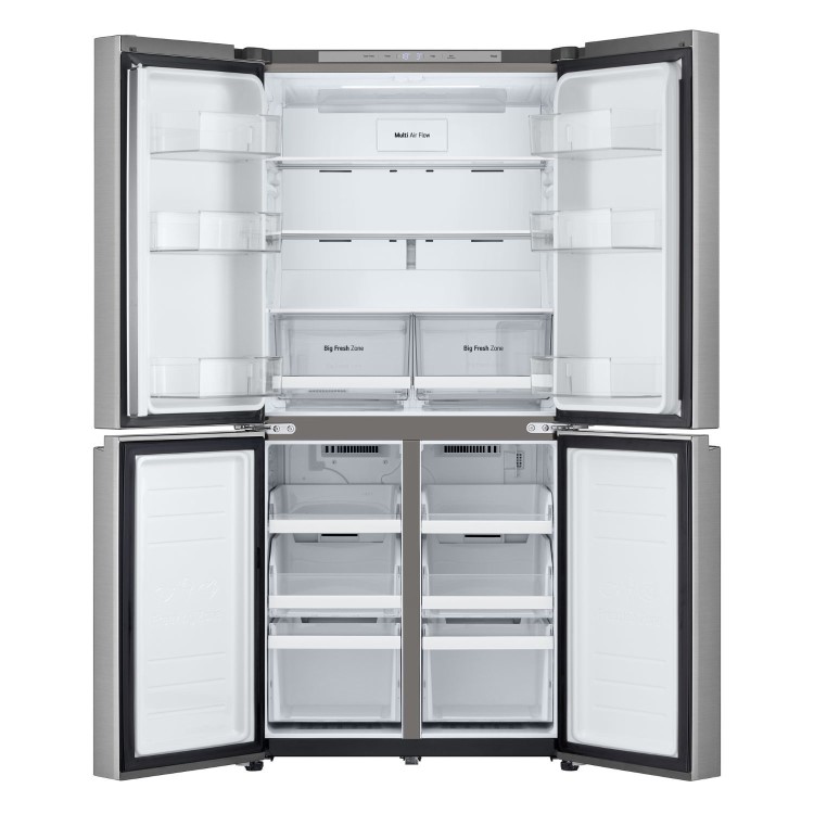 LG NatureFRESH 530 Litre Four Door American Fridge Freezer - Prime Silver