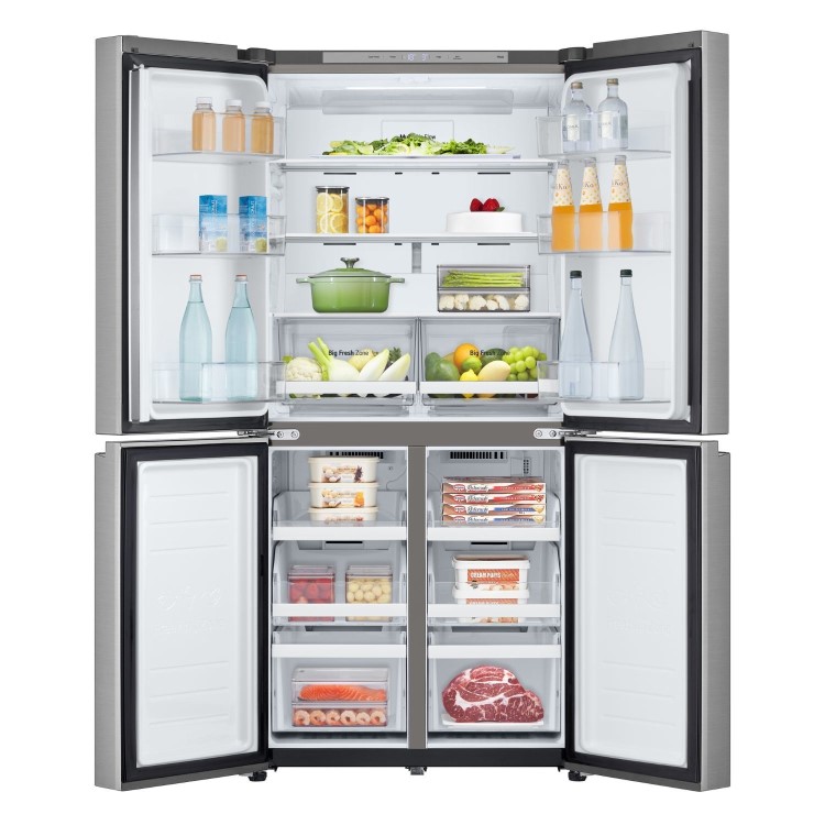 LG NatureFRESH 530 Litre Four Door American Fridge Freezer - Prime Silver